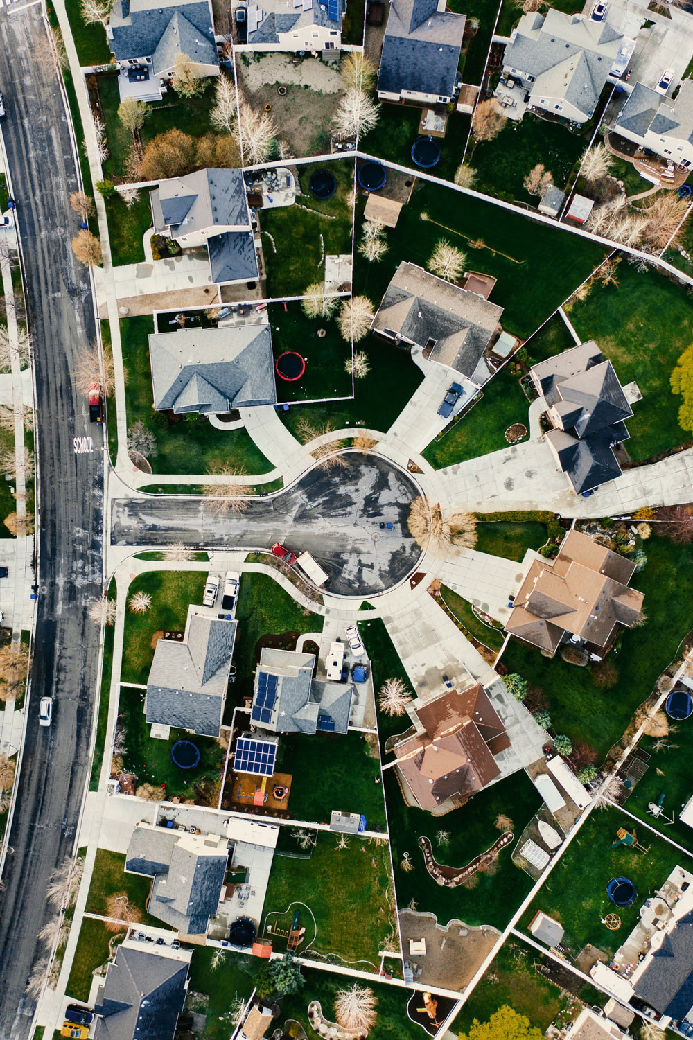 Arial View of Suburban Neighborhood